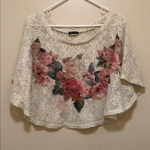 Knitted flower crop top